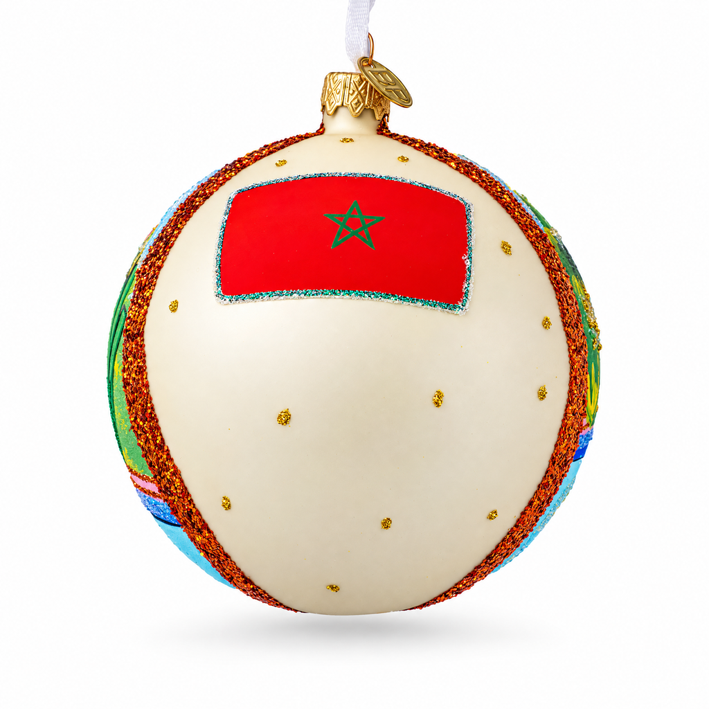 Jardin Majorelle, Marrakesh, Morocco Glass Ball Christmas Ornament 4 Inches