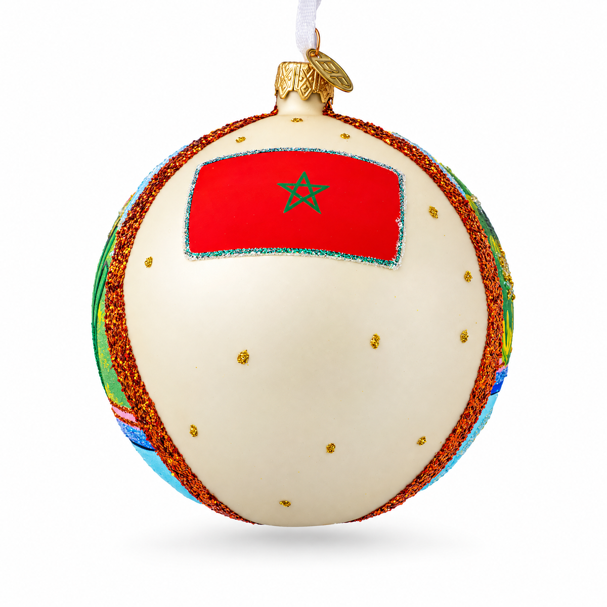 Jardin Majorelle, Marrakesh, Morocco Glass Ball Christmas Ornament 4 Inches