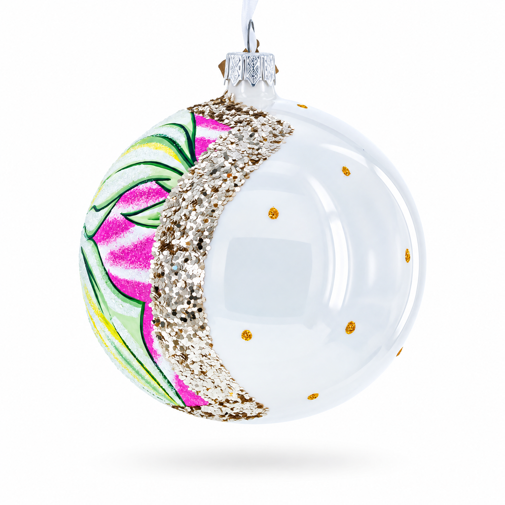 1928 Georgia O'Keeffe "Two Calla Lilies on Pink" Glass Ball Christmas Ornament 4 Inches