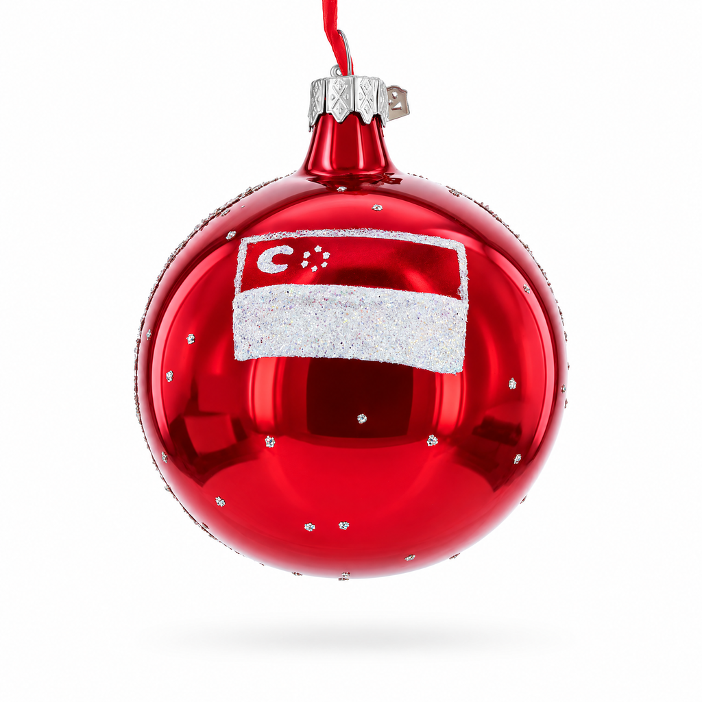 Art Science Museum, Marina Bay, Singapore Glass Ball Christmas Ornament 3.25 Inches