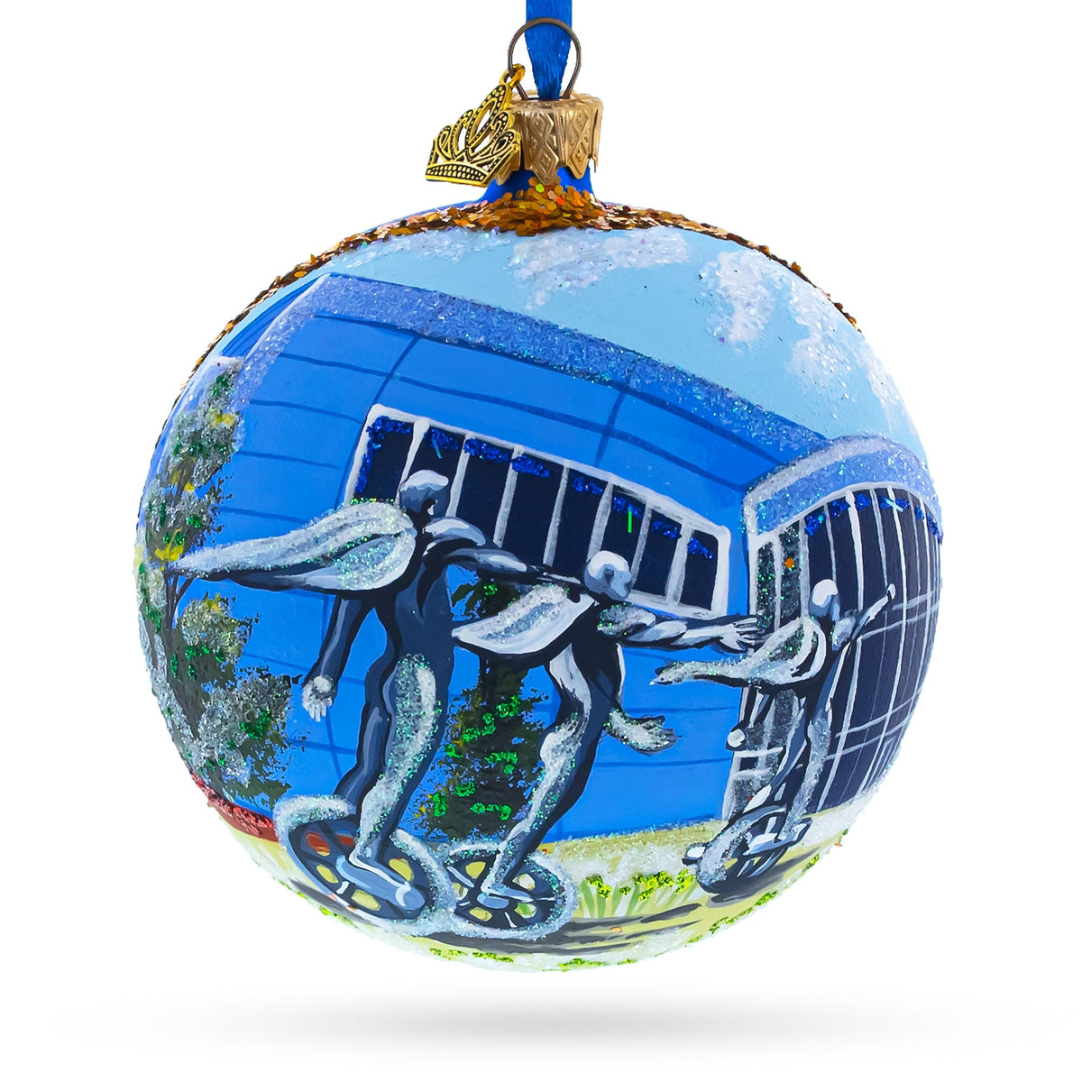 Barber Vintage Motorsports Museum, Birmingham, Alabama Glass Ball Christmas Ornament 4 Inches