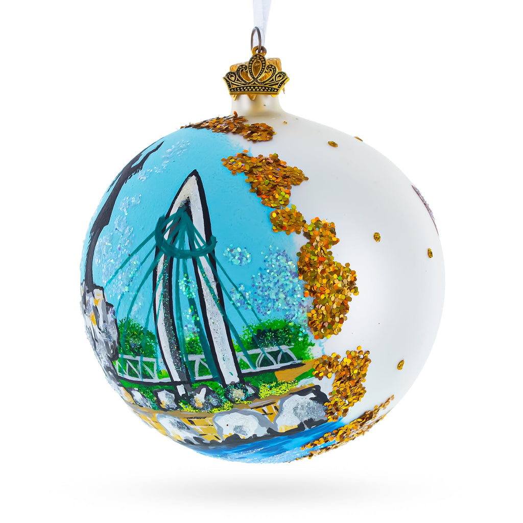 The Keeper of the Plains, Wichita, Kansas Glass Ball Christmas Ornament 4 Inches