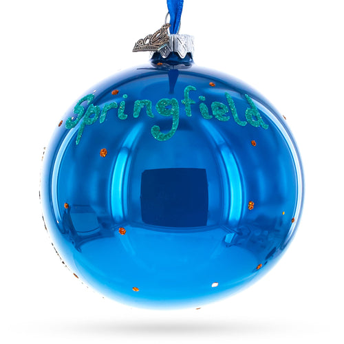 Abraham Lincoln Presidential Library and Museum, Springfield, Illinois Glass Ball Christmas Ornament 4 Inches