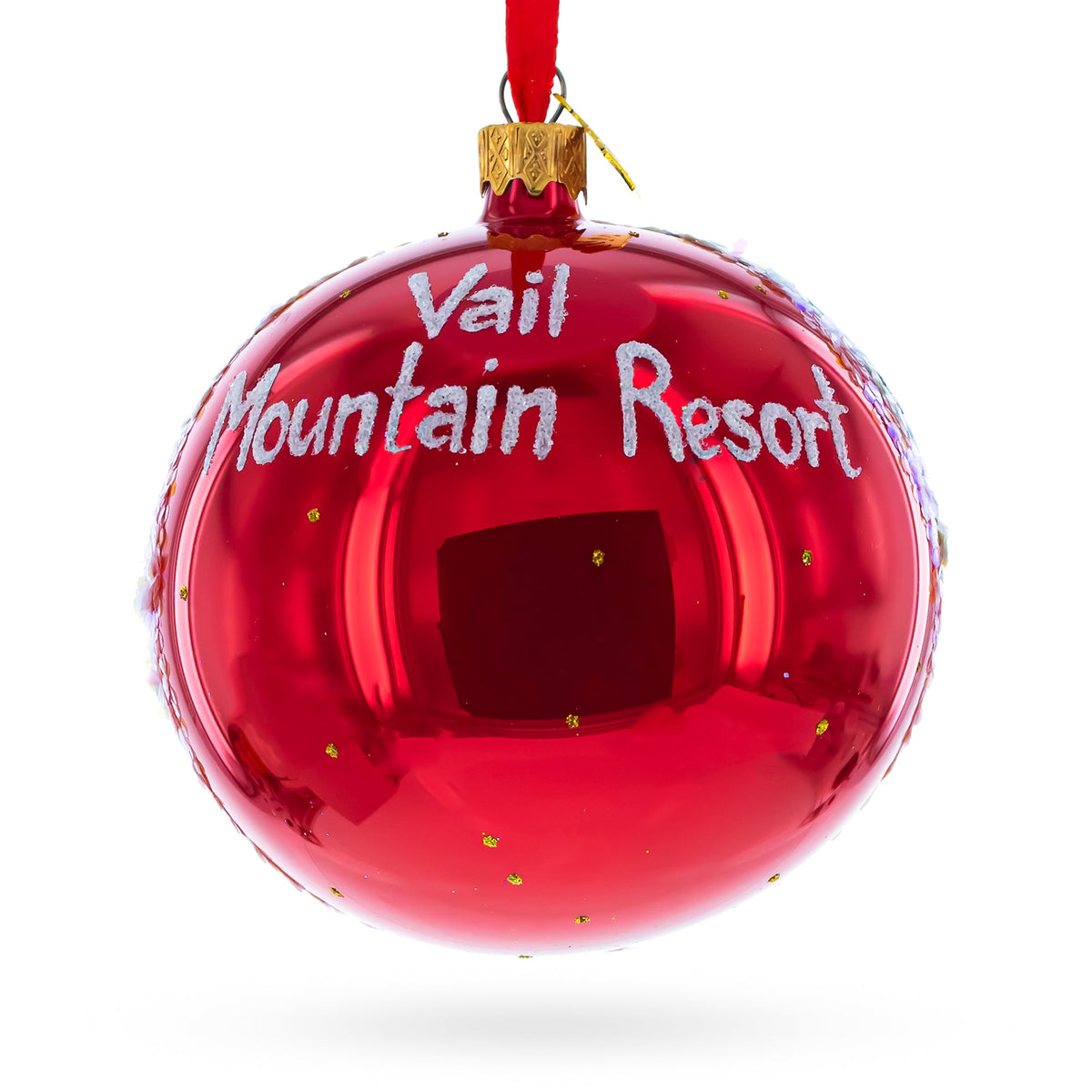 Colorado Ski Resort Glass Ball Christmas Ornament 4 Inches