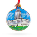 Nebraska State Capitol,  Lincoln, Nebraska Glass Ball Christmas Ornament 3.25 Inches