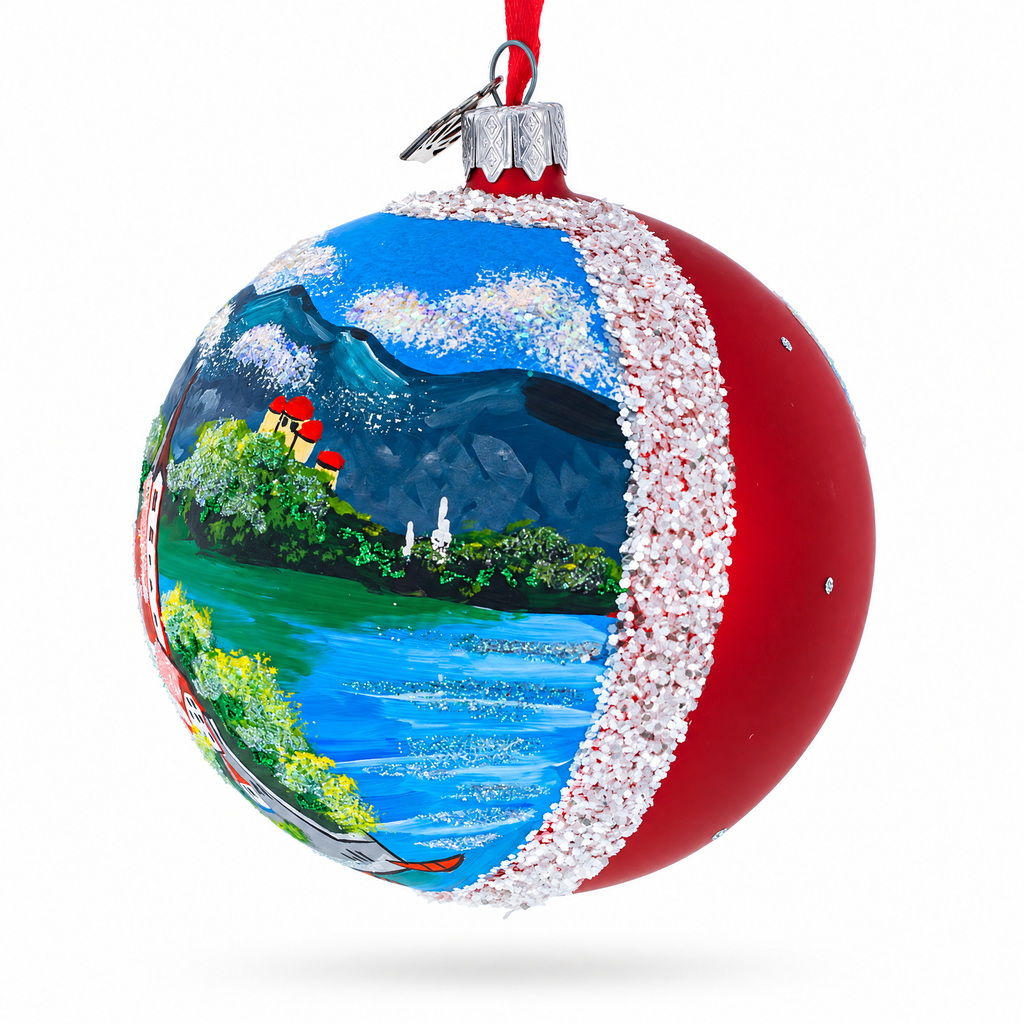 Lake Bled, Slovenia Glass Ball Christmas Ornament 4 Inches
