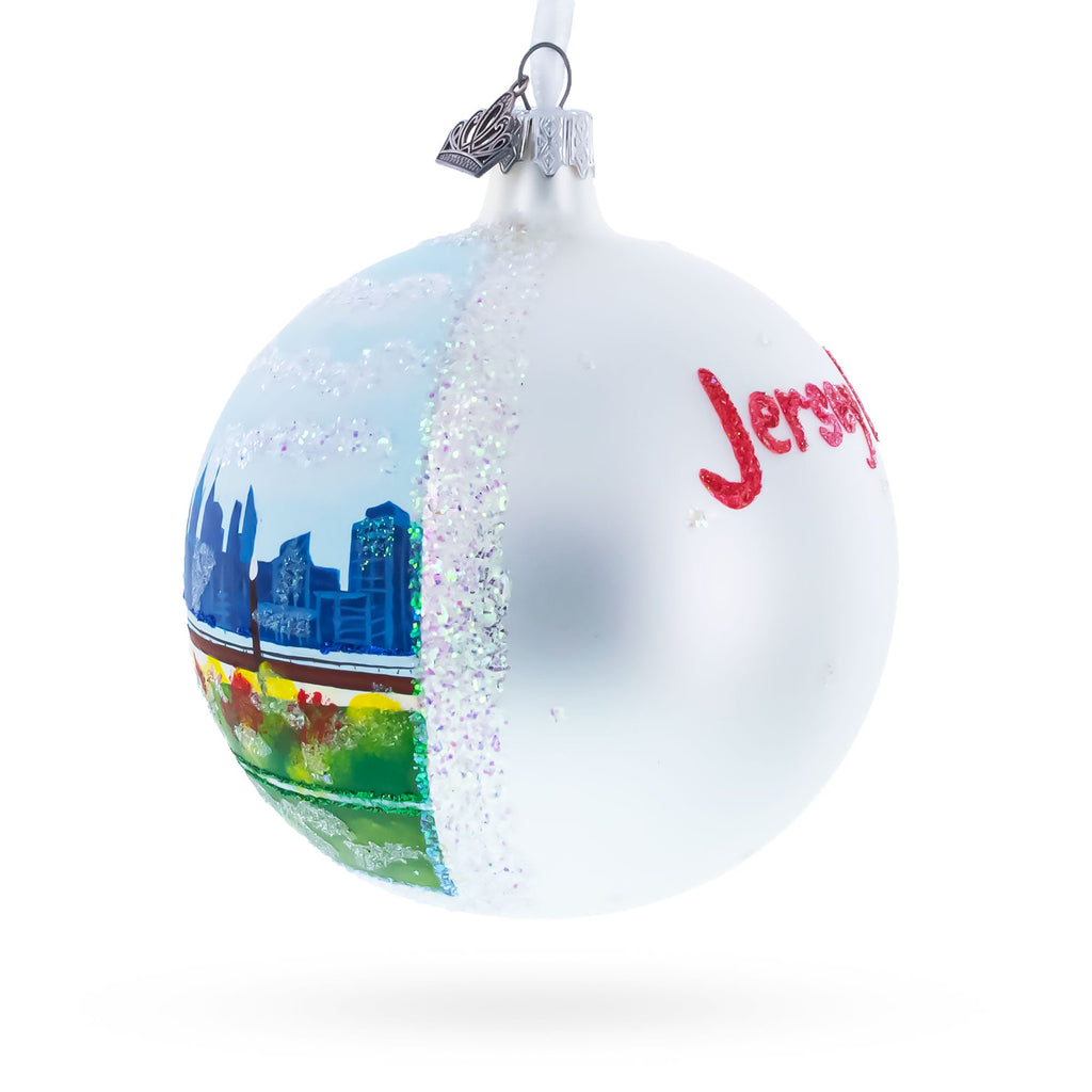 Liberty State Park, Jersey City, New Jersey Glass Ball Christmas Ornament 4 Inches