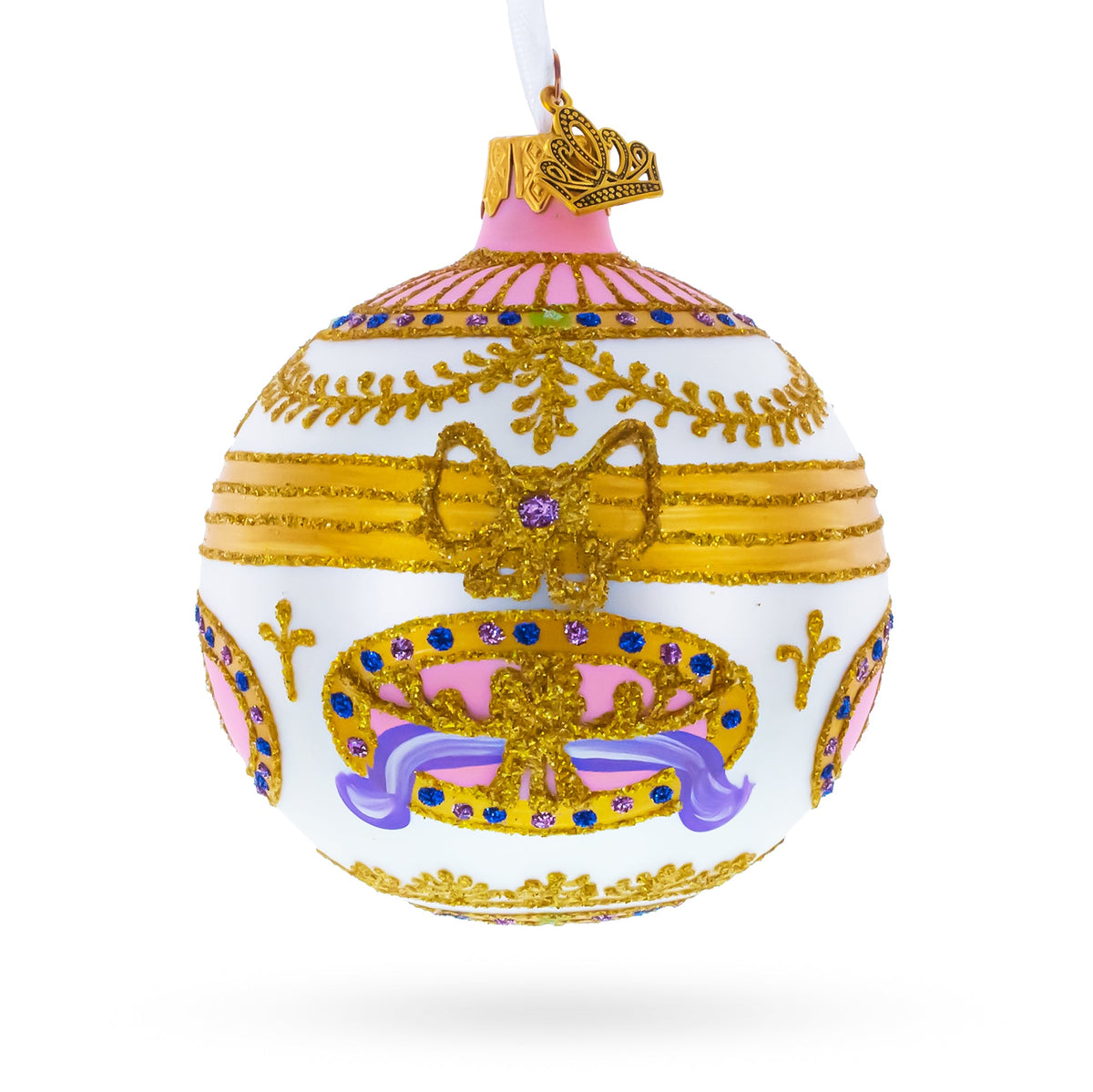 1903 Bonbonniere Royal Glass Ball Christmas Ornament 3.25 Inches