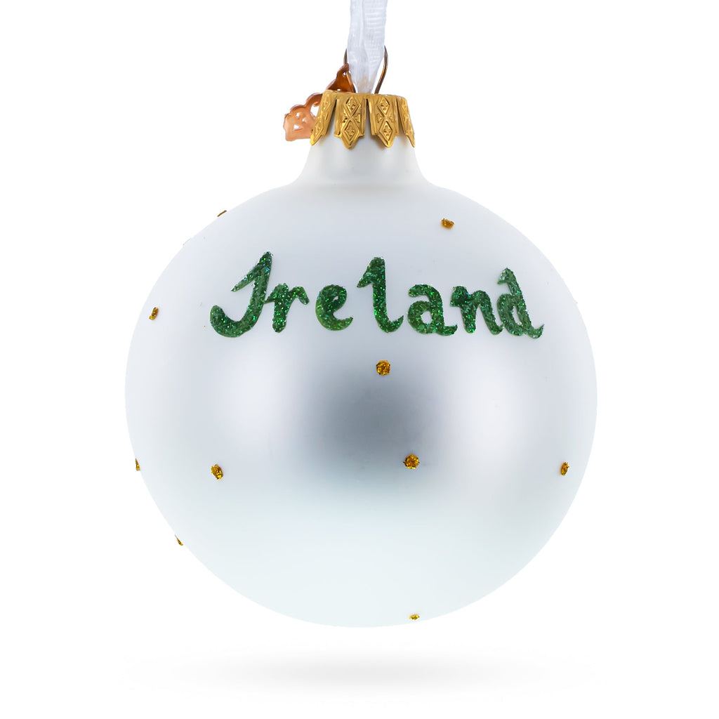 Flag of Ireland Glass Ball Christmas Ornament 3.25 Inches