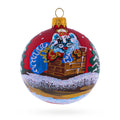 Cat in Chimney Glass Ball Christmas Ornament 3.25 Inches