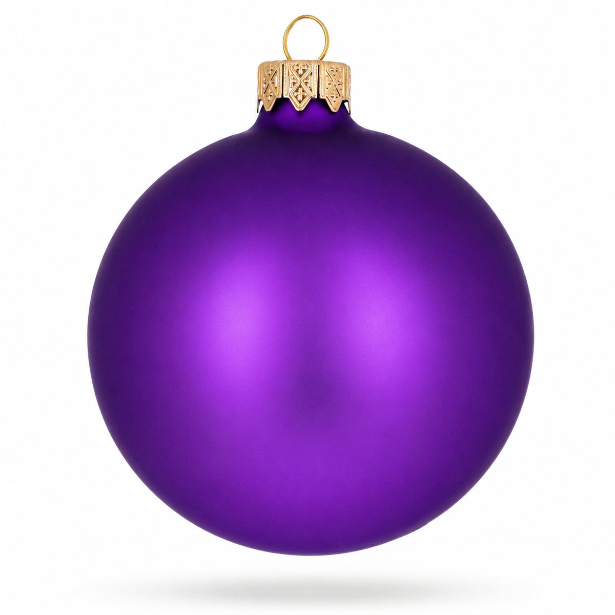 Set of 4 Matte Purple Glass Ball Christmas Ornaments 4 Inches (012)