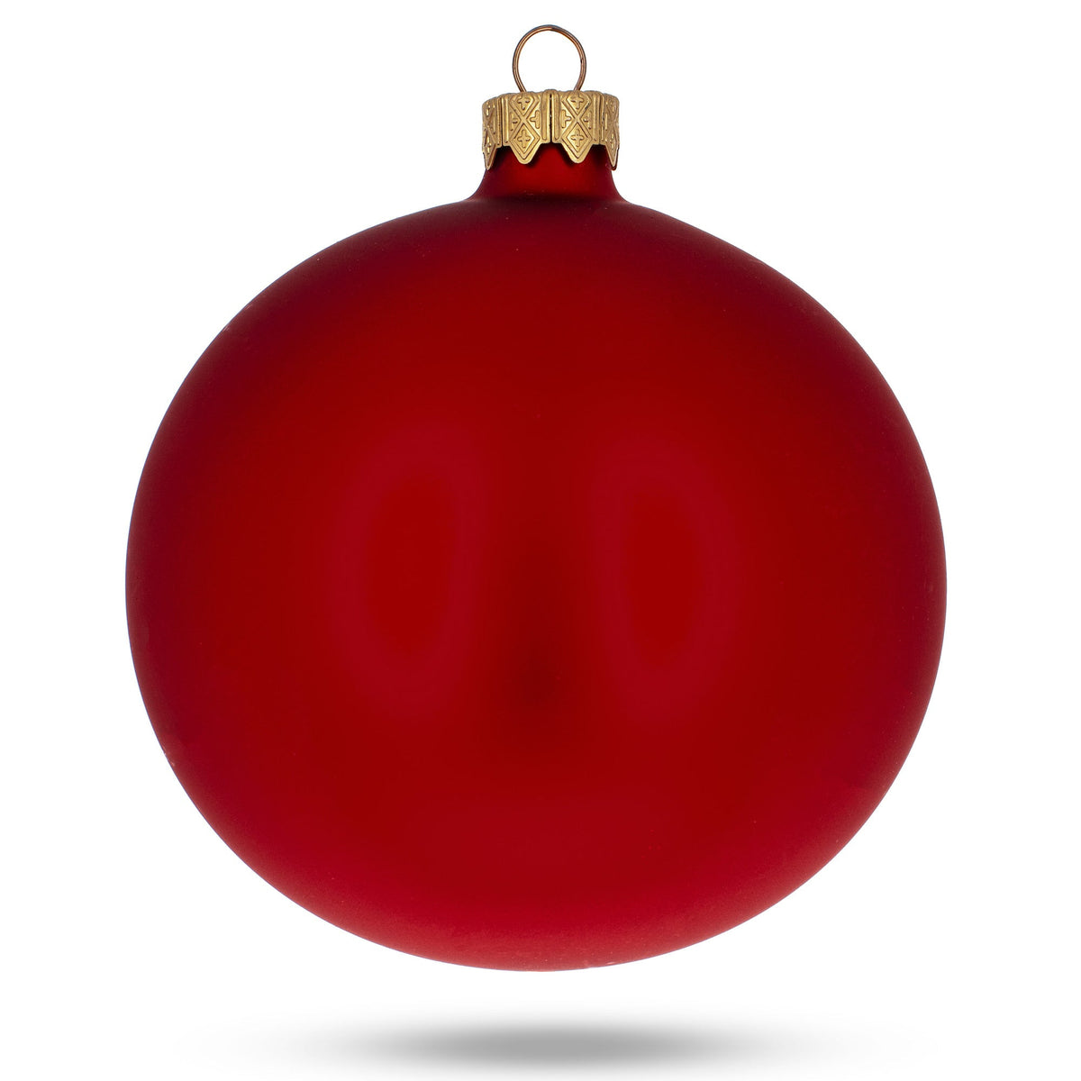 Set of 6 Matte Red Glass Ball Christmas Ornaments 3.25 Inches (046)