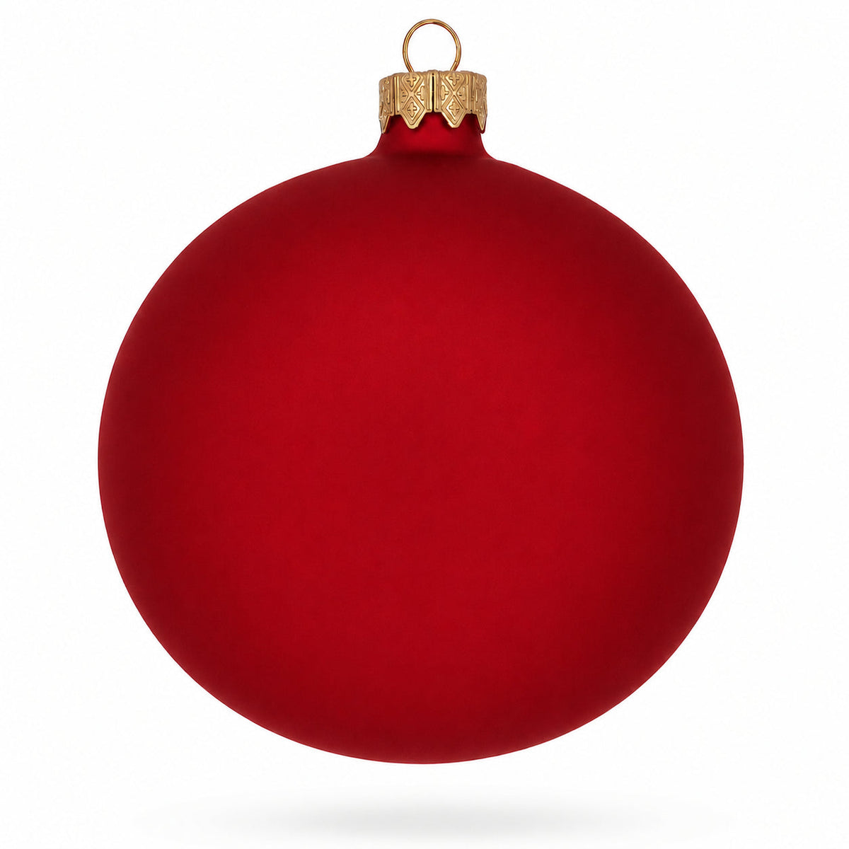 Set of 4 Red Matte Glass Ball Christmas Ornaments 4 Inches (013)