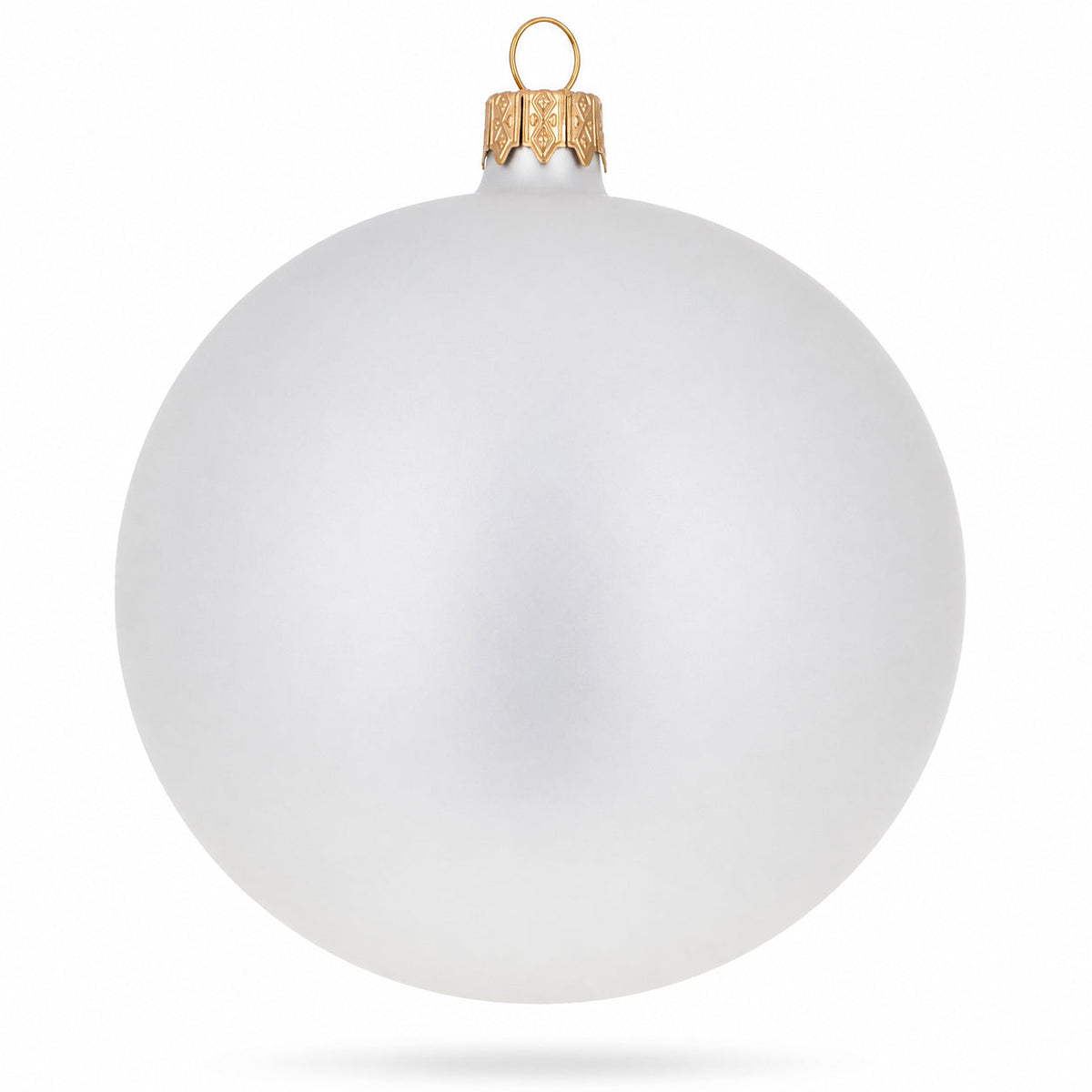 Set of 4 Matte White Glass Ball Christmas Ornaments 4 Inches (024)