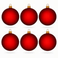 Set of 6 Translucent Red Glass Ball Christmas Ornaments 3.25 Inches (053)