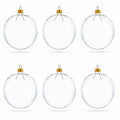 Set of 6 Clear Glass Ball Christmas Ornaments DIY Craft 3.25 Inches (034)