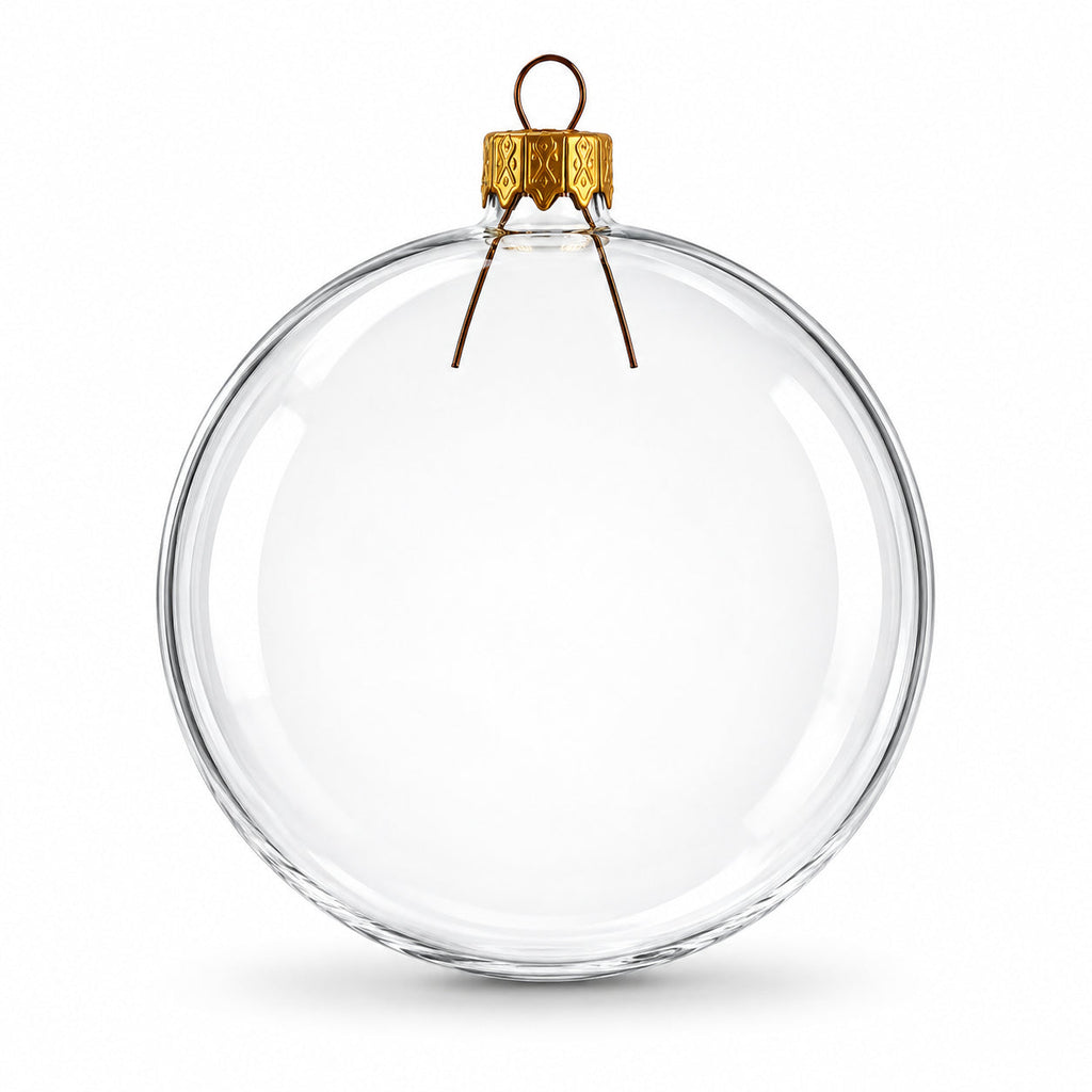Set of 6 Clear Glass Ball Christmas Ornaments DIY Craft 3.25 Inches (034)