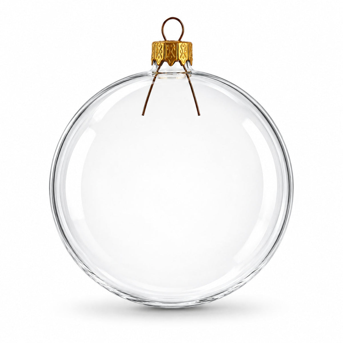 Set of 6 Clear Glass Ball Christmas Ornaments DIY Craft 3.25 Inches (034)