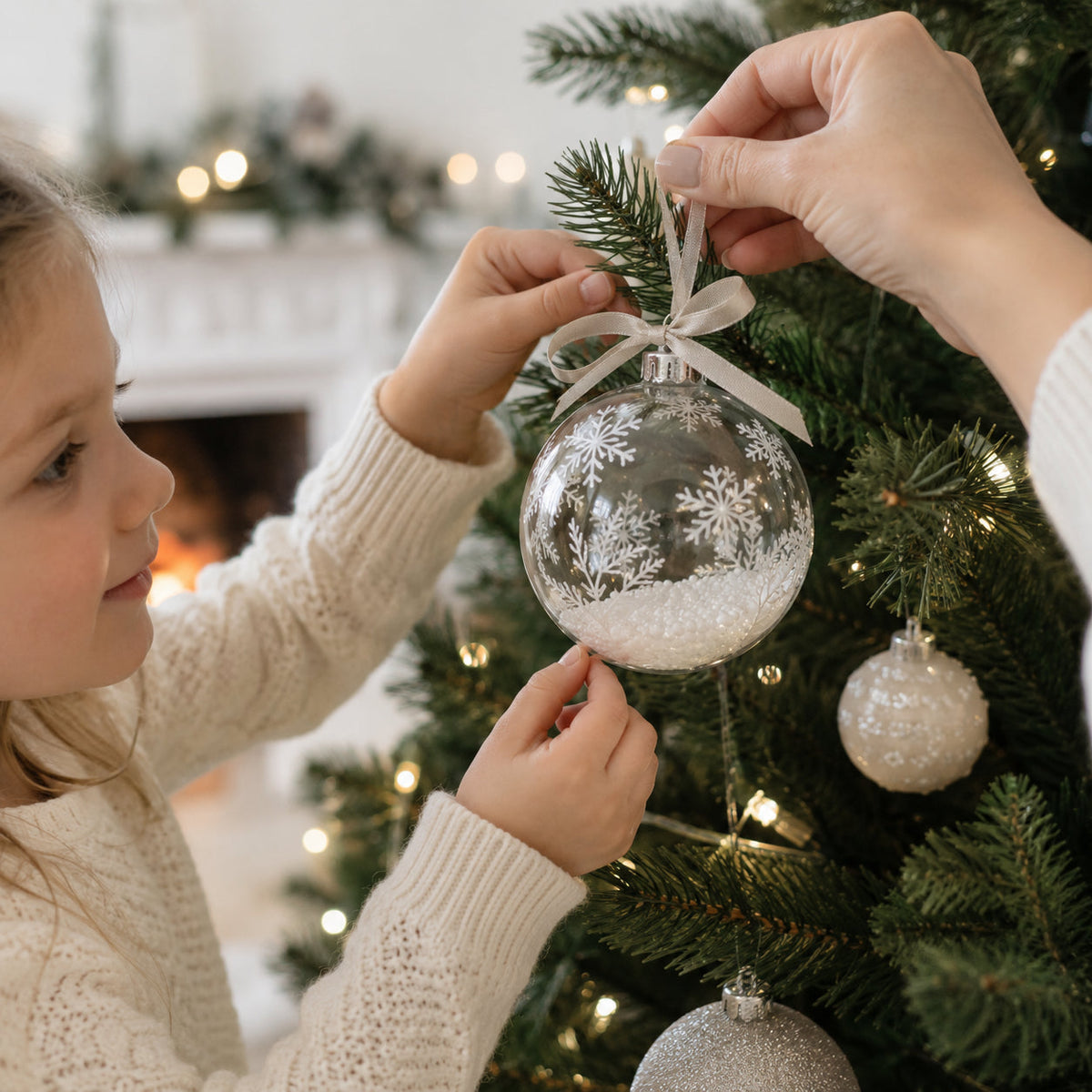 Set of 6 Clear Glass Ball Christmas Ornaments DIY Craft 3.25 Inches (034)