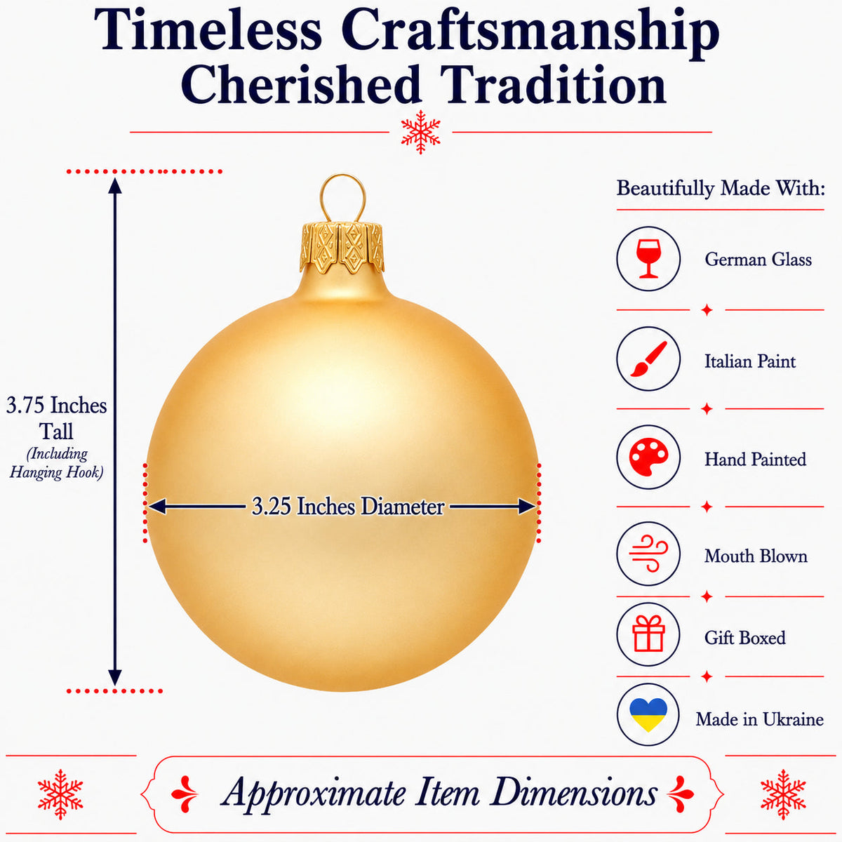 Set of 6 Rose Gold Glass Ball Ornaments 3.25 Inches (037)