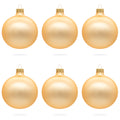 Set of 6 Rose Gold Glass Ball Ornaments 3.25 Inches (037)