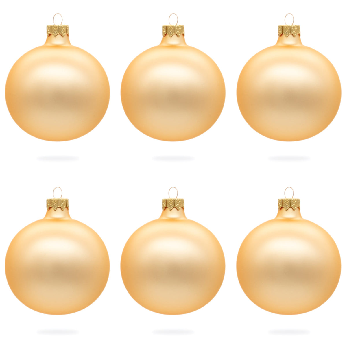 Set of 6 Rose Gold Glass Ball Ornaments 3.25 Inches (037)
