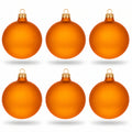 Set of 6 Matte Gold Glass Ball Christmas Ornaments 3.25 Inches (043)