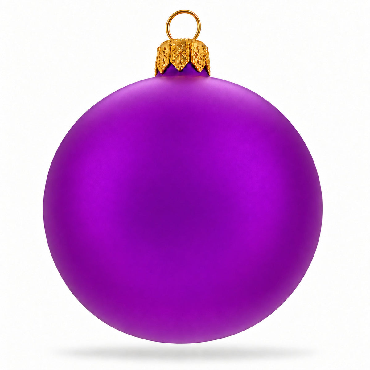 Set of 6 Purple Matte Glass Ball Christmas Ornaments 3.25 Inches (044)