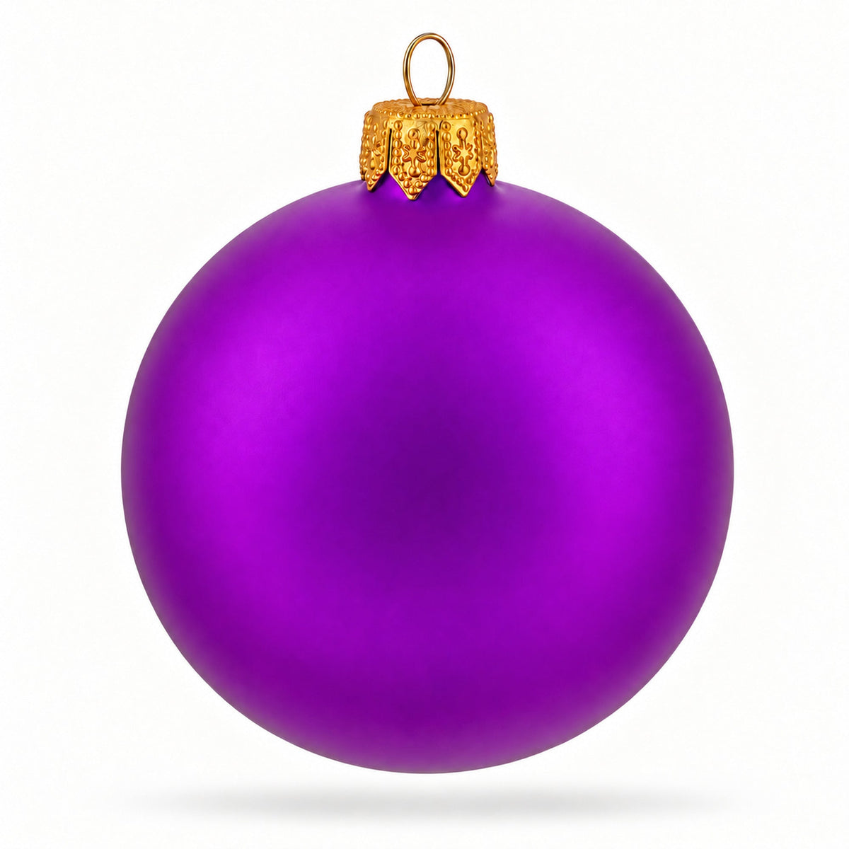 Set of 6 Purple Matte Glass Ball Christmas Ornaments 3.25 Inches (044)