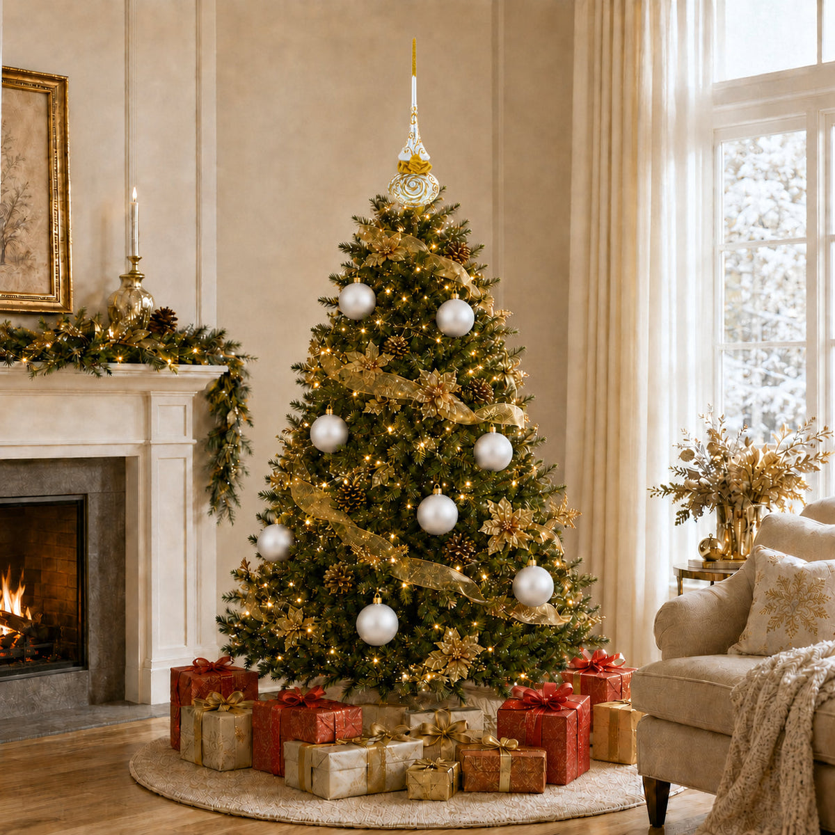 Set of 6 Matte White Glass Ball Christmas Ornaments 3.25 Inches (055)