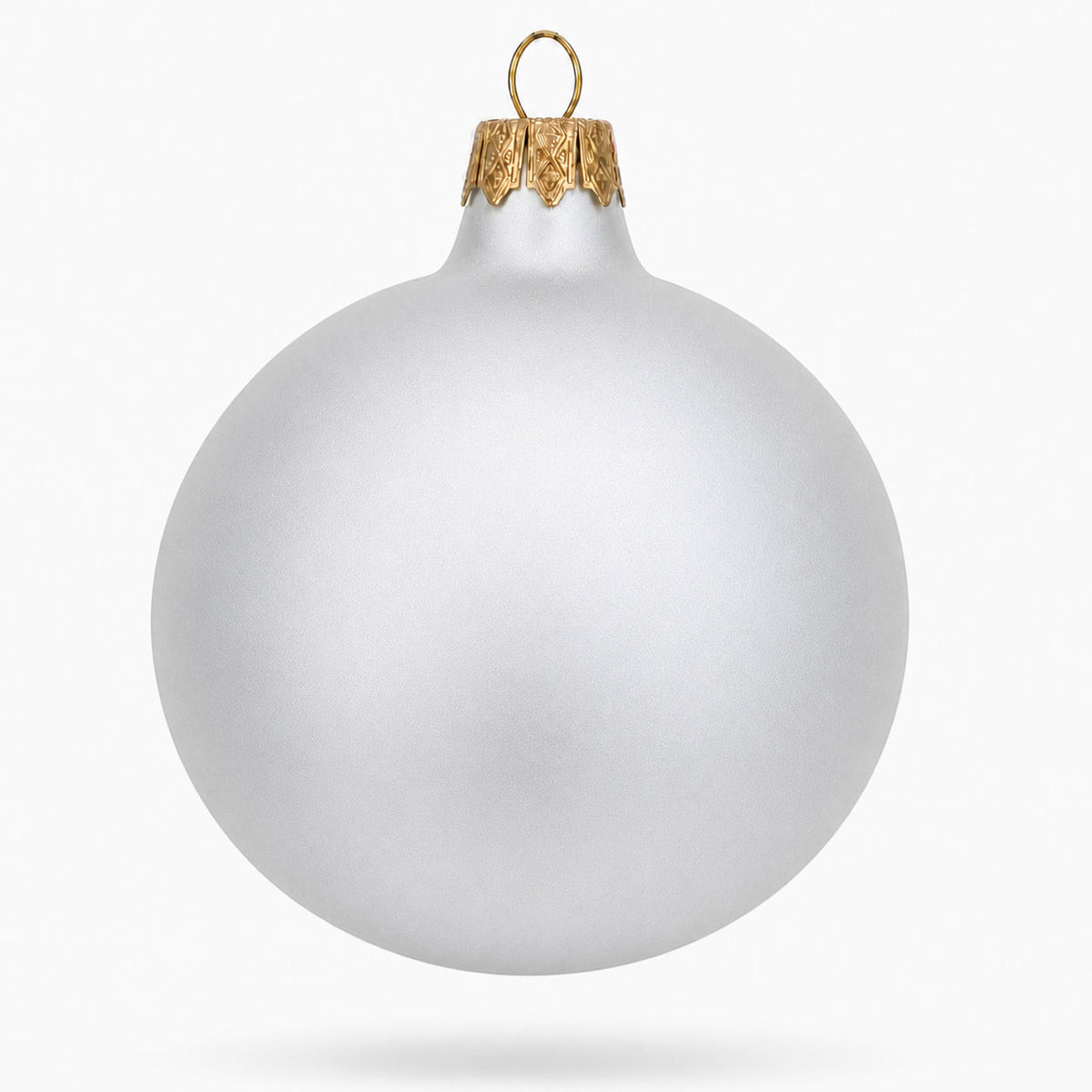 Set of 6 Matte White Glass Ball Christmas Ornaments 3.25 Inches (055)