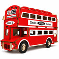 London Double Decker Bus Wooden Model Kit 94 Piece Display