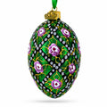 1907 Rose Trellis Royal Egg Glass Ornament 4 Inches