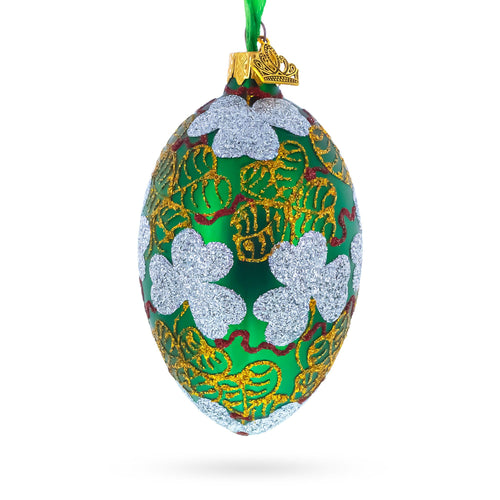 1902 Clover Leaf Royal Egg Glass Christmas Ornament 4 Inches