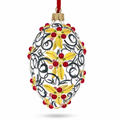 Red Berries On Clear Glass Egg Ornament 4 Inches