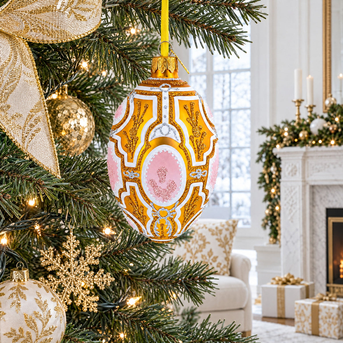 1914 Catherine the Great Royal Glass Egg Ornament 4 Inches