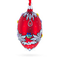 Florence Designer Jeweled Pendant Necklace Glass Egg Christmas Ornament 4 Inches