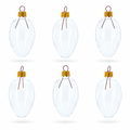 Set of 6 Clear Mini Glass Egg Ornaments 2.9 Inches