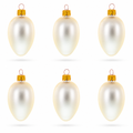 Set of 6 Champagne Mini Glass Egg Ornaments 2.9 Inches