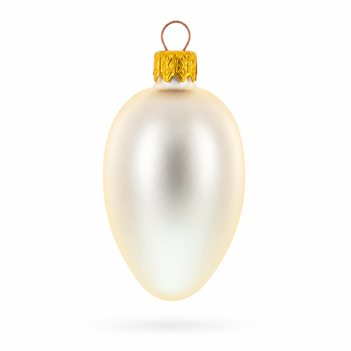 Set of 6 Champagne Mini Glass Egg Ornaments 2.9 Inches