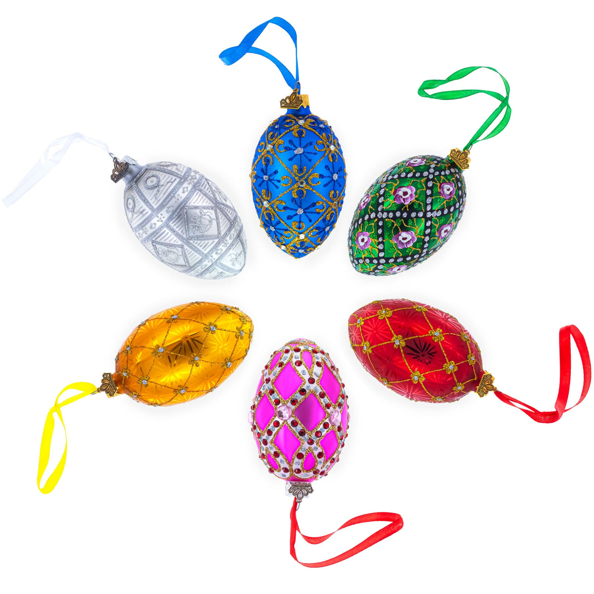 1903 The Clock Royal Egg Glass Ornament 4 Inches