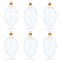 Set of 6 Clear Glass Egg Ornaments DIY Craft 4 Inches