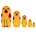 Set of 5 Rooster Family Wooden Nesting Dolls