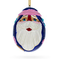 Santa Carved Wood Hand Painted Ornament