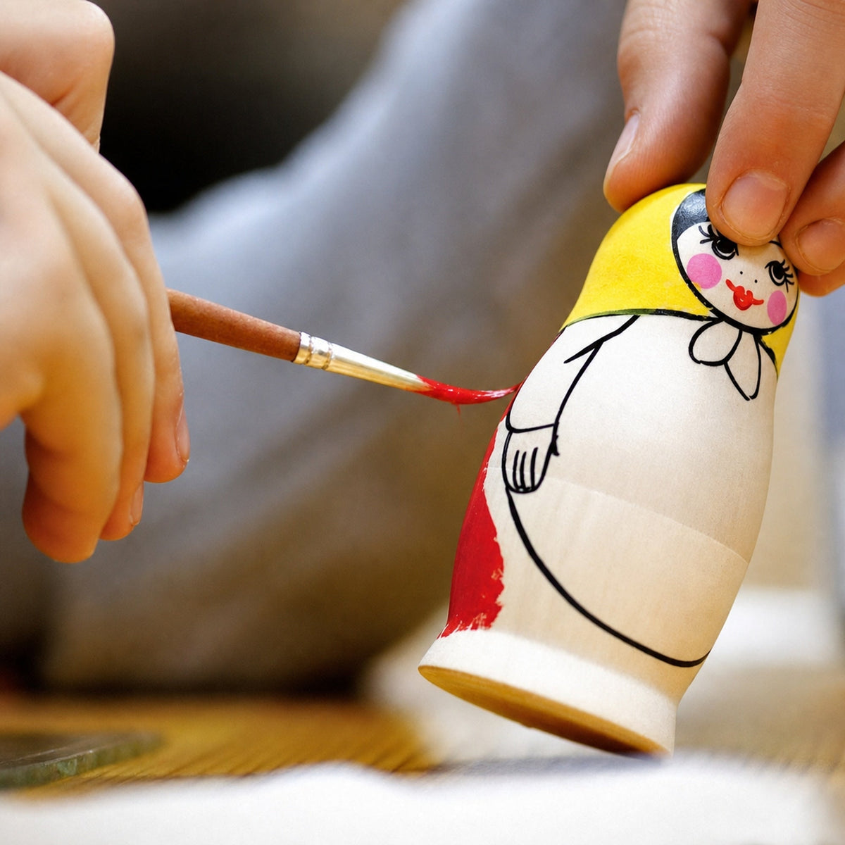 Set of 7 Unfinished Wooden Nesting Dolls DIY Craft Blanks for Painting 6.75 Inches