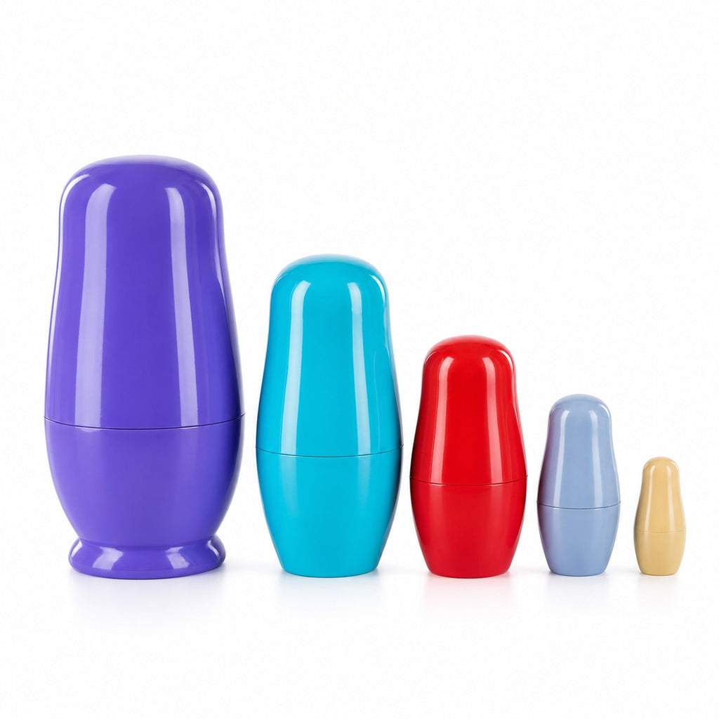 Set of 5 Wise Owls Family Wooden Nesting Dolls 5.75 Inches