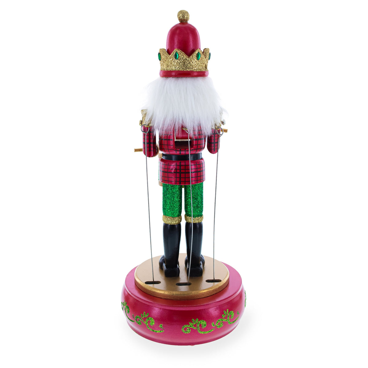 Animated Nutcracker Drummer Musical Figurine - Winter Music Box 13 Inches