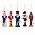 Nutcracker Ornament Set of 5 Wooden Christmas Figures 5 Inches