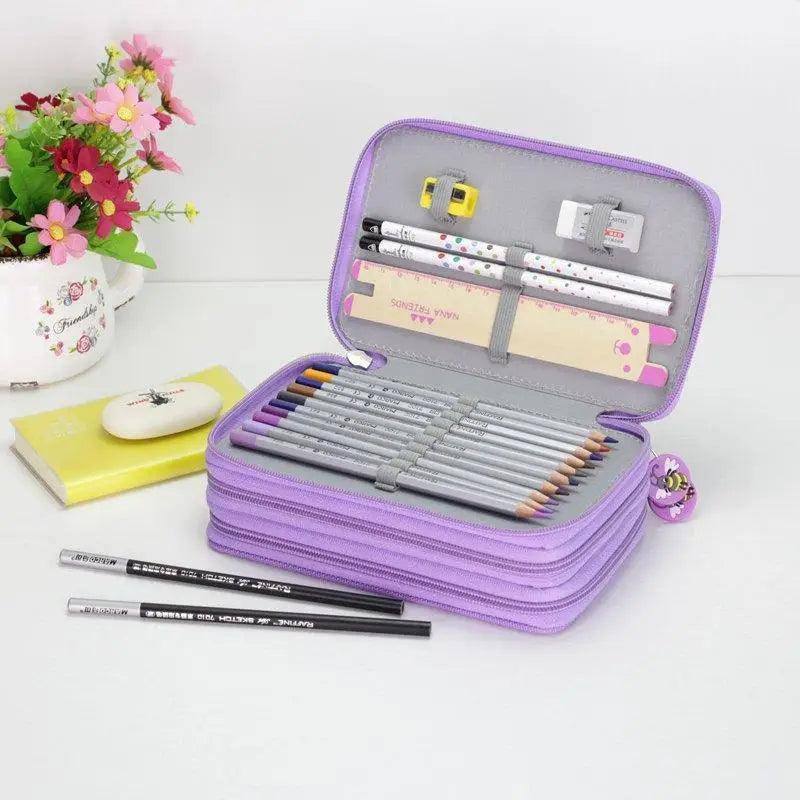Large Multifunction Pencil Case With Compartments Capacity Pencil Case Colored Pencil Pouch Bag Portable Pencil Holder Stationery Organizer