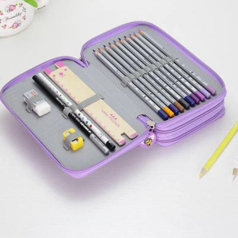 Large Multifunction Pencil Case With Compartments Capacity Pencil Case Colored Pencil Pouch Bag Portable Pencil Holder Stationery Organizer